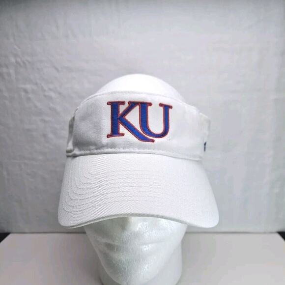 Adidas KU Kansas University Jayhawks Visor White Adjustable - Picture 1 of 7